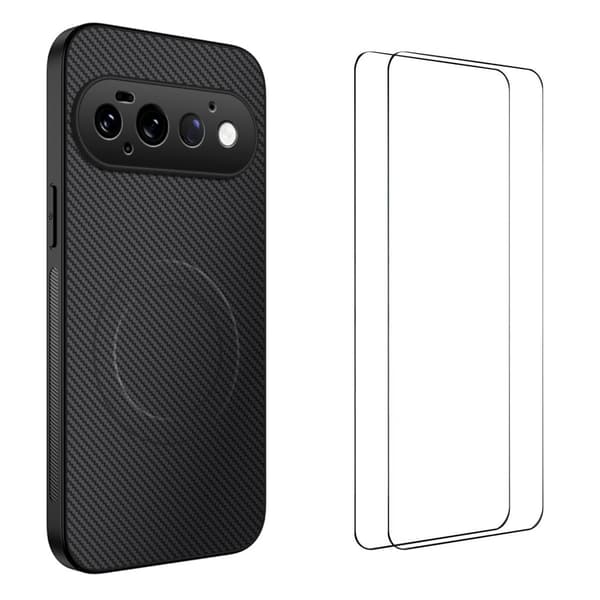 WANLONFENG Magnetiskt telefonfodral med skärmskydd till Google Pixel 11 Pro Svart