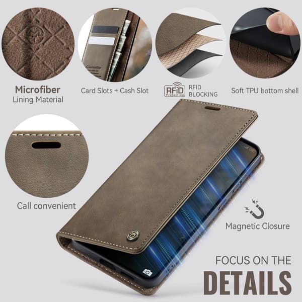 CASEME Till Xiaomi 17T Plånboksfodral Brun