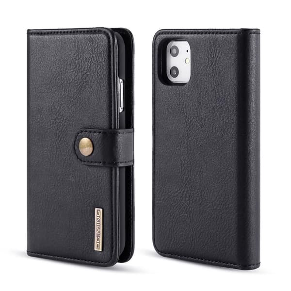 DG.MING iPhone 11 tyylikäs lompakkokotelo - musta Black