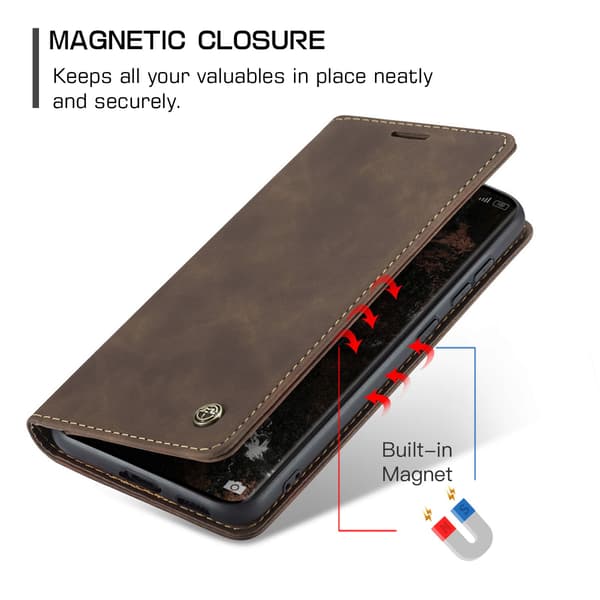 CASEME Plånboksfodral Xiaomi Redmi Note 15 / Xiaomi Poco M8 5G - Coffee Mörkbrun