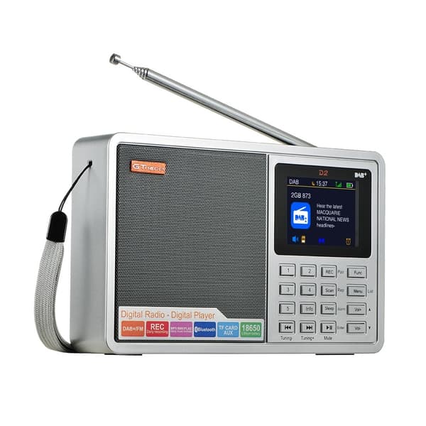 Digitaalinen radiovastaanotin DAB+FM RDS Bluetooth MP3 - soitin REC tallennin TF - kortti Silver grey