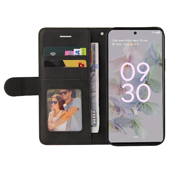 Til Google Pixel 6a 5G KT-serie-1 dobbeltfarve sort Black