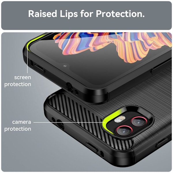 Samsung Galaxy Xcover 6 Pro Bakdeksel med Karbonfibermønster Black