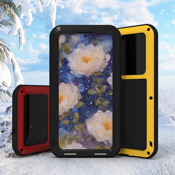 Samsung Galaxy S25 Case Panserbeskyttelse Case Shell + hærdet glas Black