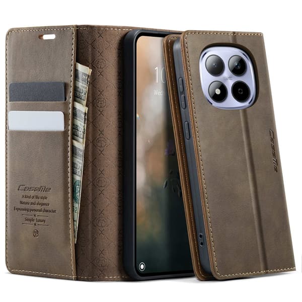 CASEME Retro Etui med Pung til Xiaomi Redmi Note 15 Pro Dark brown