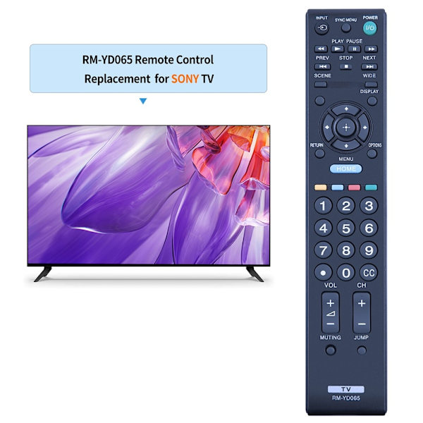 Fjernkontrollerstatning for RM-YD065 For Sony TV Black