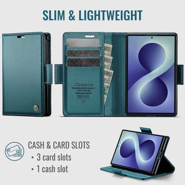 CASEME Glansigt telefonplånboksfodral till Samsung Galaxy Z Fold8 Grön