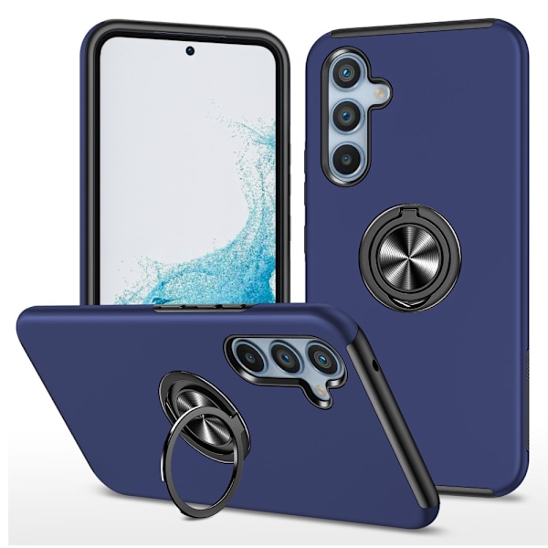 Til Samsung Galaxy A26 5G Hybrid Deksel med Roterbar Ringholder Blue