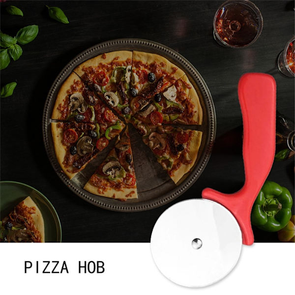 Pizzan viipalointikone Pizzan leikkausveitsi kakkutyökalu Pizzapyörä - musta Black