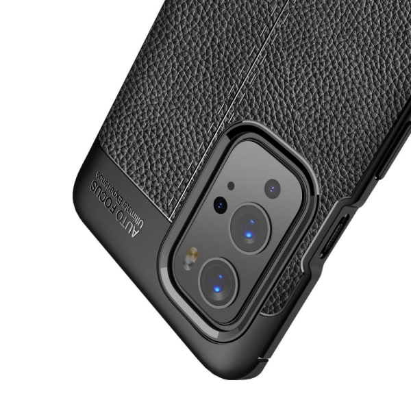 OnePlus 9 Pro TPU-skal Litchi Grain Svart