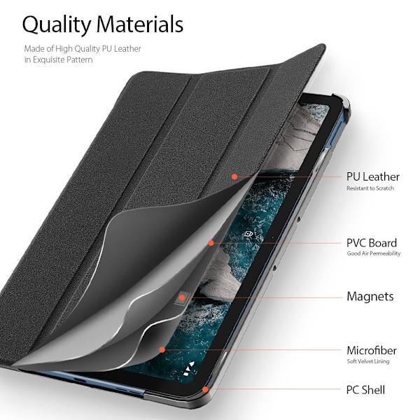 DUX DUCIS Tri-taitettava jalusta Nokia T20 - Musta Black