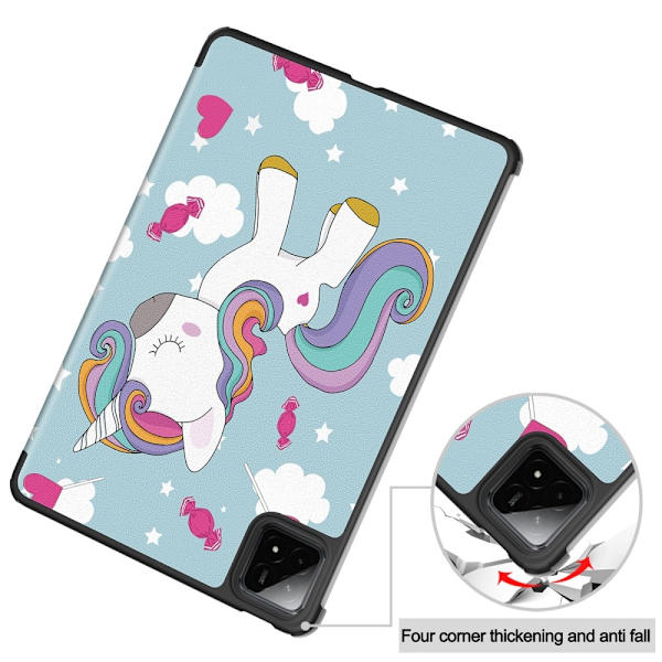 Slim Fit Cover Fodral För Xiaomi Pad 7 Auto Wake / Sleep - Unicorn Blå