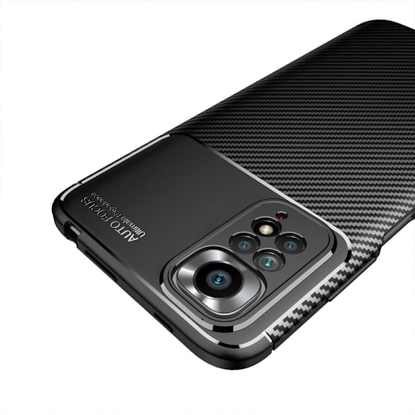 Xiaomi Redmi Note 11/Note 11S Karbonfiber Teksturdeksel - Svart Black