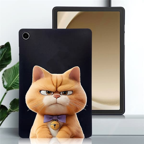Til Samsung Galaxy Tab A11+ Etui Mønstertryk Slankt TPU Beskyttende Tablet Etui Cat Black