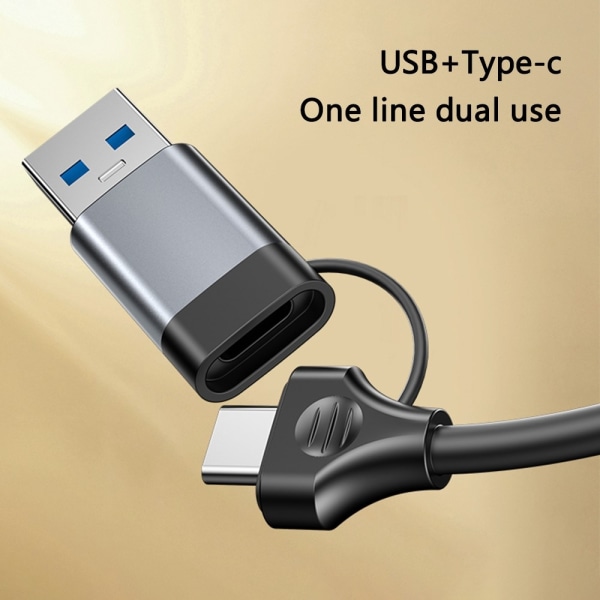 USB + USB-C Hub Adapter Converter USB 3.0 + 3xUSB 2.0 + PD 100W Svart