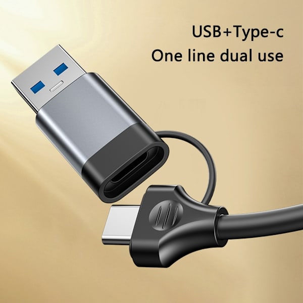 USB + USB-C keskitinsovitinmuunnin USB 3.0 + 3xUSB 2.0 + PD 100W Black