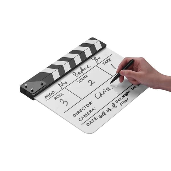 Clapboard Clapping Filmopptak med penn - hvit og svart White