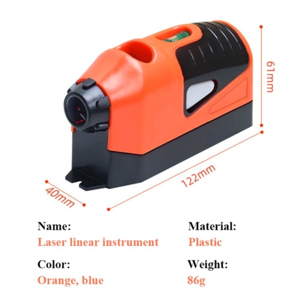 Punktlinjekrysslaser Spirit Level Multifunktionslaserniveau Red
