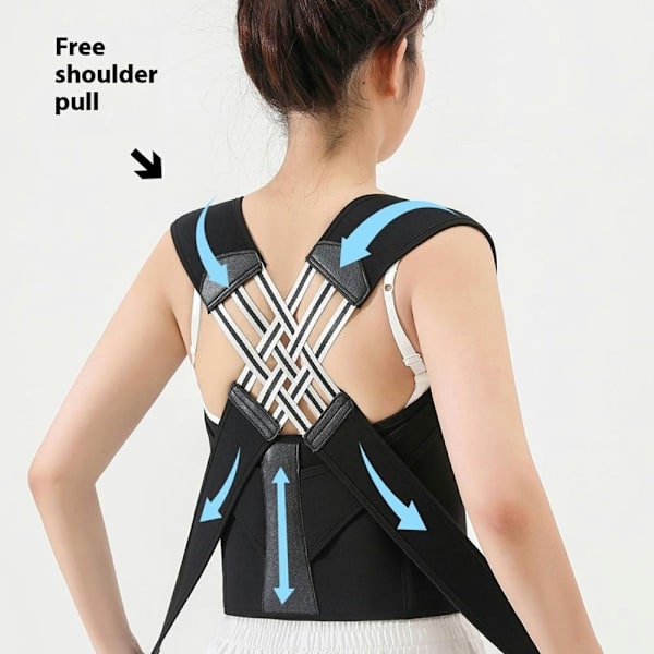 Correct Posture Back Posture Corrector Brace til mænd, kvinder - S Black