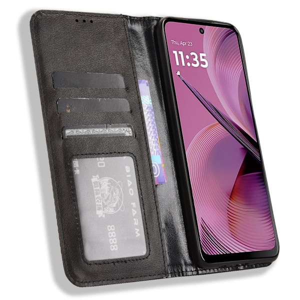 Til Motorola Moto G55 Case Wallet Case Shell Black