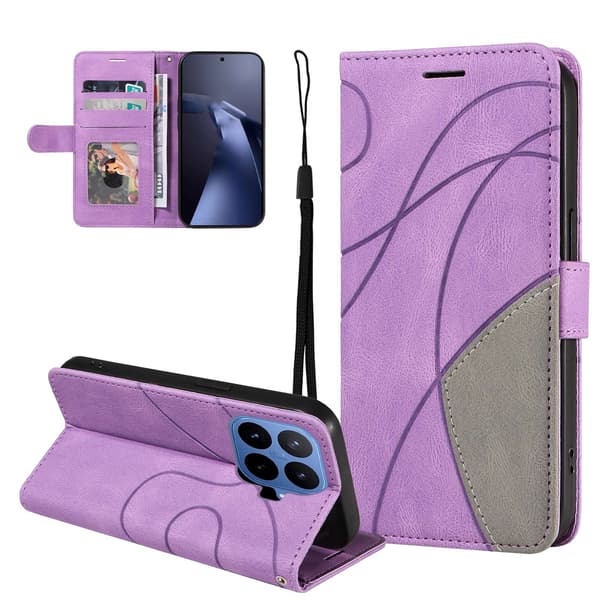 Til Xiaomi 17T Lommebokdeksel Bi-colour Purple