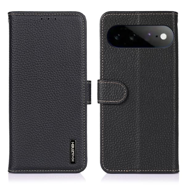 KHAZNEH Flipfodral i läder med plånboksfunktion till Google Pixel 11 Pro XL Svart