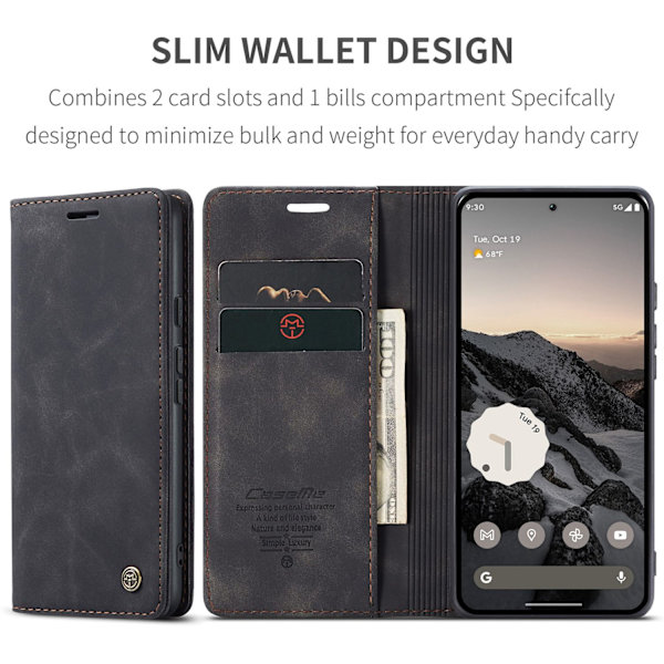 CASEME For Google Pixel 10 Pro / Pixel 10 Etui med Stativ Black