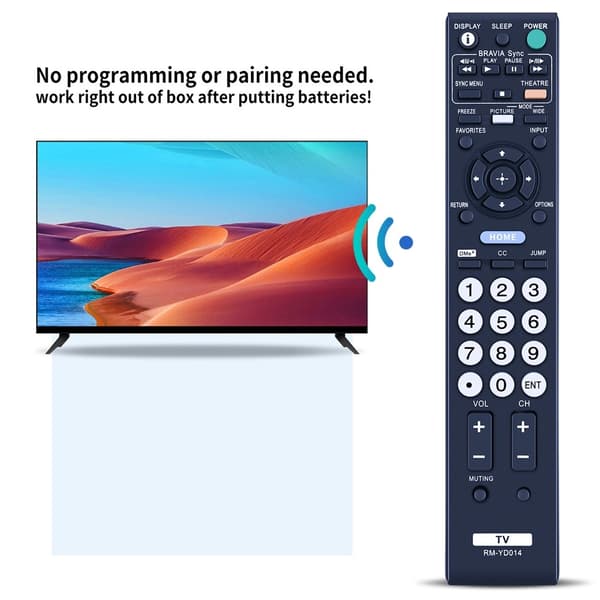 Fjärrkontroll Ersättning för RM-YD014 För Sony TV Svart