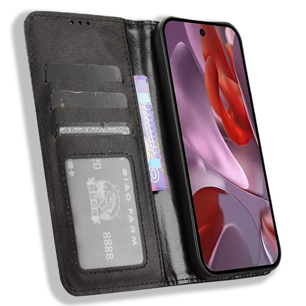 Google Pixel 9A Teline Puhelinkotelo Täysi Suojaus Lompakon Suojaus Black