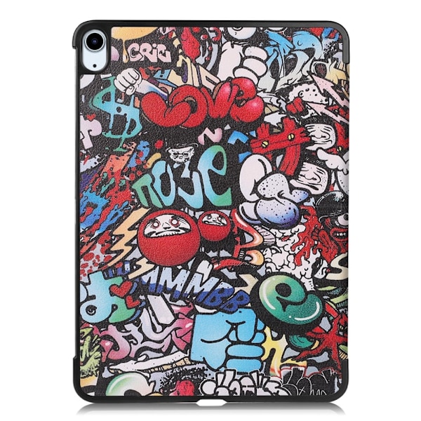 Etui for iPad Air 11 (2024) - Tri-fold Stativ Tablettdeksel - Graffiti Multicolor