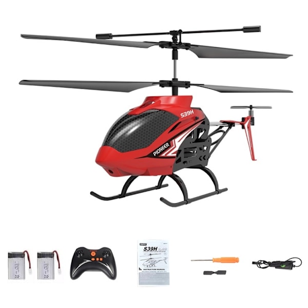 Radiostyret helikopter Smart Altitude Hold RC 2.4G Trådløs Legering 2 Batterier Black
