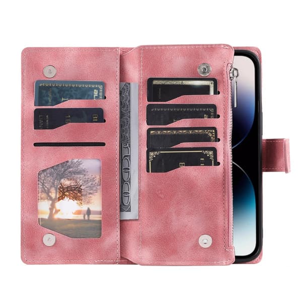 Pungetui kompatibelt med iPhone 17 Pro cover etui mandala blomstermønster Pink