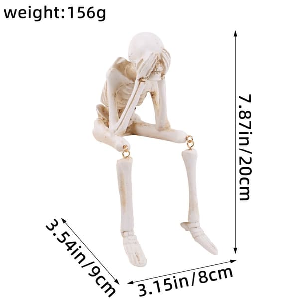 Halloween skelettfigur Spooky Skull Dekoration Fest Spökhus - See No Evil Vit