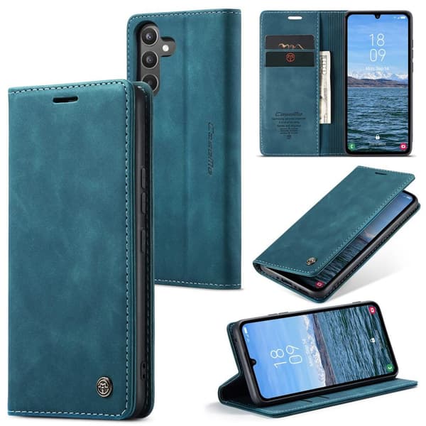 CASEME Retro Pung Taske til Samsung Galaxy A34 - Blå Blue