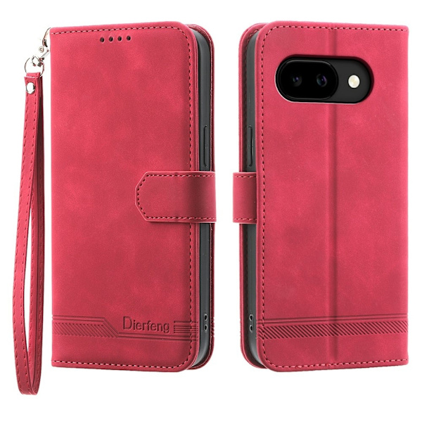 DIERFENG Til Google Pixel 10a Pungcover med Stander og Håndledsrem Red
