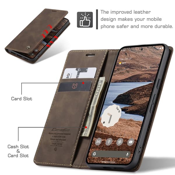 CASEME Google Pixel 10A Kotelo Teline Puhelinkotelo Dark brown
