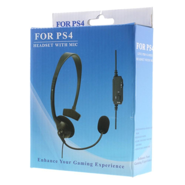 Kabelanslutet Headset med mikrofon för Sony PlayStation 4 PS4 Svart