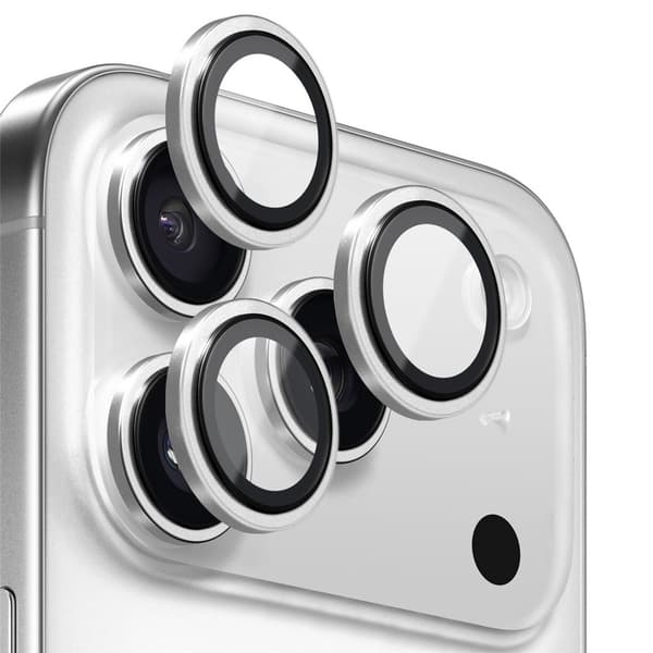 NORTHJO För iPhone 17 Pro Max / iPhone 17 Pro Kameralinsskydd Härdat Glas Metallring Silver
