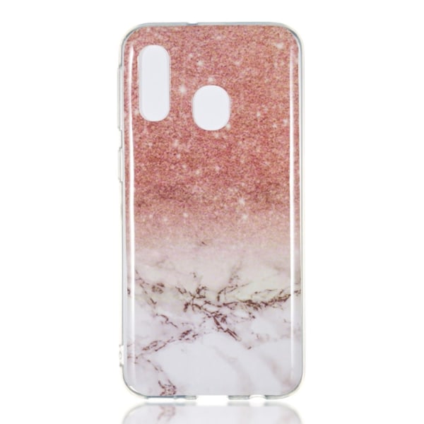 Marble Pattern IMD TPU Soft Back Case for Samsung Galaxy A40 - Style D Black