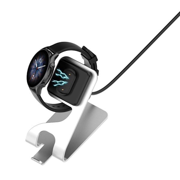Til Amazfit T - Rex Ultra A2142 USB - kabel opladningsdockingoplader Silver
