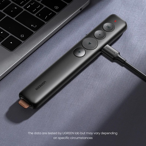 Wireless Presenter Genopladelig multifunktionsfjernbetjening laserpointer Black
