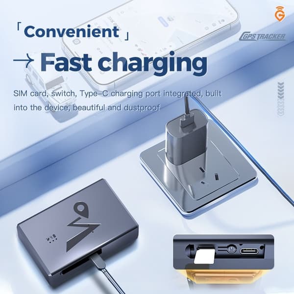 4G LTE GPS-spårare Tracker 5500 mAh-batteri magnetfäste fordonsspårning realtid Svart