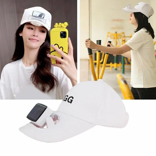 Sommer solbeskyttelseshat Sun Cap Fan baseball cap - Sort Black
