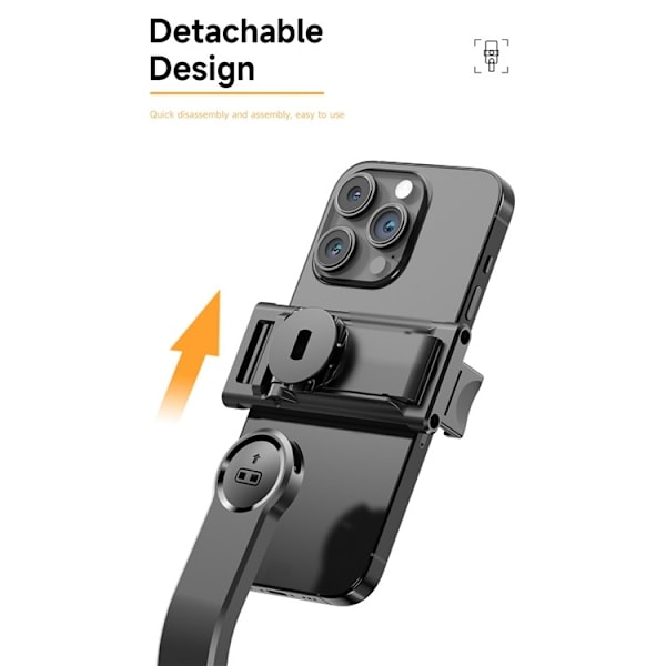 Selfiekeppi, säädettävä jalusta, Bluetooth-selfiekeppi, sisäänvedettävä ja täyttövalolla Black