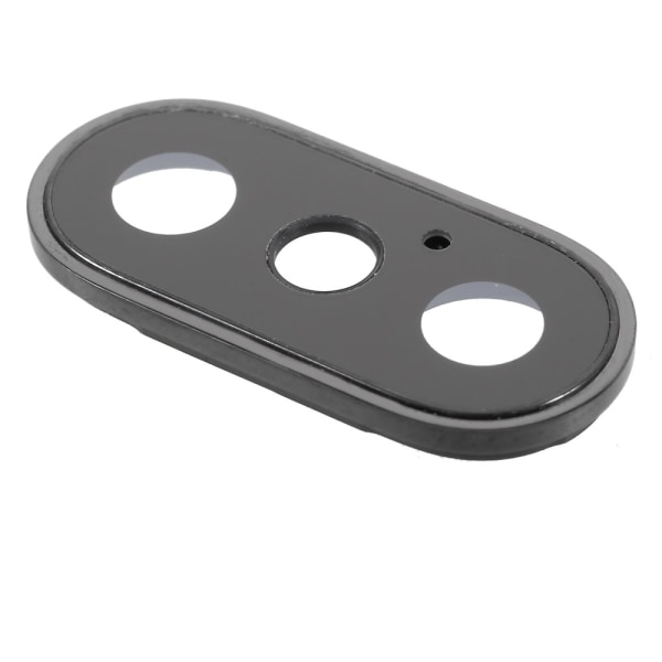 iPhone X Back Camera Lens Cover with Bracket and Glass Replacement - Black Transparent