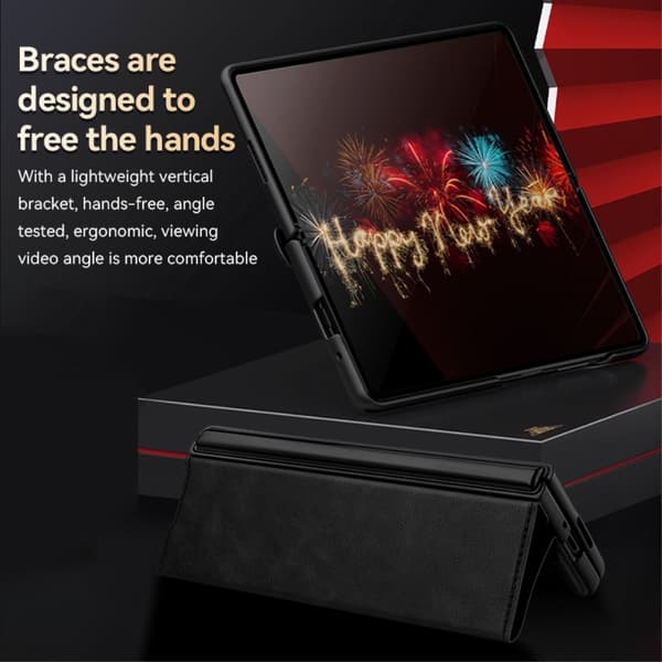 SULADA til Samsung Galaxy Z Fold6 5G Cover PU - læder Black