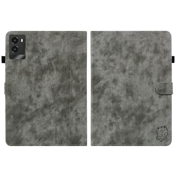 Til Legion Tab Gen 3) Cover Tigerprint Ridsebeskyttelse med Stander - Grå Grey
