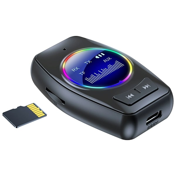 Bluetooth 5.4 lydmottaker/sender 2-i-1-adapter for trådløs lydstrømming Black