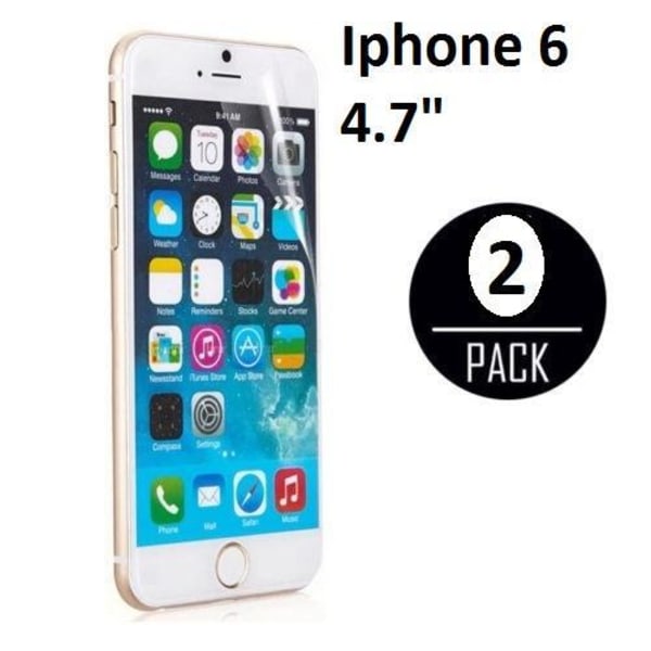 2 näytönsuojaa iPhone 6 / 6s 4,7" + puhdistusliina Transparent