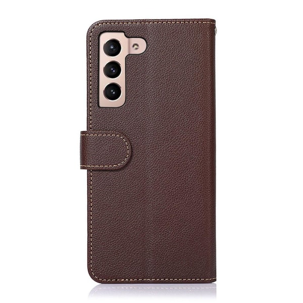 KHAZNEH RFID Block Samsung Galaxy S22 Plånboksfodral - Brun/Blå Brun